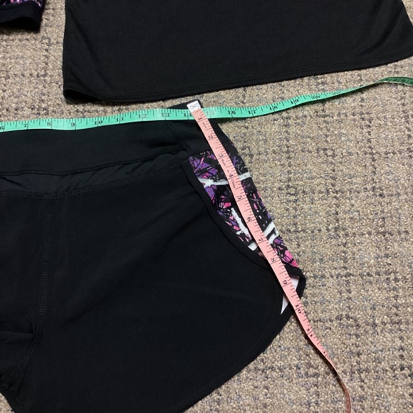 Moon Shine Muddy Girl Camo Black Pink Purple Sports Bra Shorts Tank Top * S/M - Picture 7 of 16